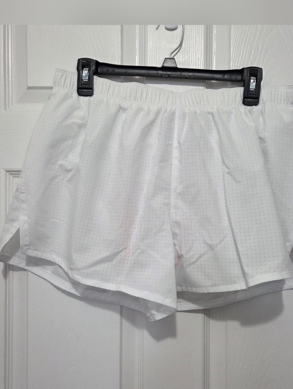 Nike Women Dri Fit Elastic Waist White Running Shorts Size XL Training Workout